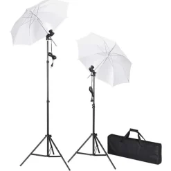 vidaXL Fotostudioset met achtergrond, lampen en paraplu's