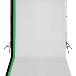 vidaXL Fotostudioset met 3 katoenen achtergronden en frame 3x5 m