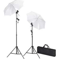 vidaXL Fotostudioset met lampen, achtergrond en reflector