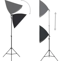 vidaXL Fotostudioset met lampen, achtergrond en reflector