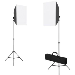 vidaXL Fotostudioset met lampen, achtergrond en reflector