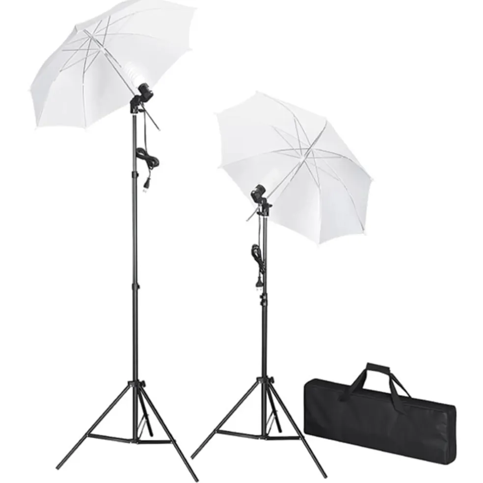 vidaXL Fotostudioset met lampen, paraplu's, achtergrond en reflector