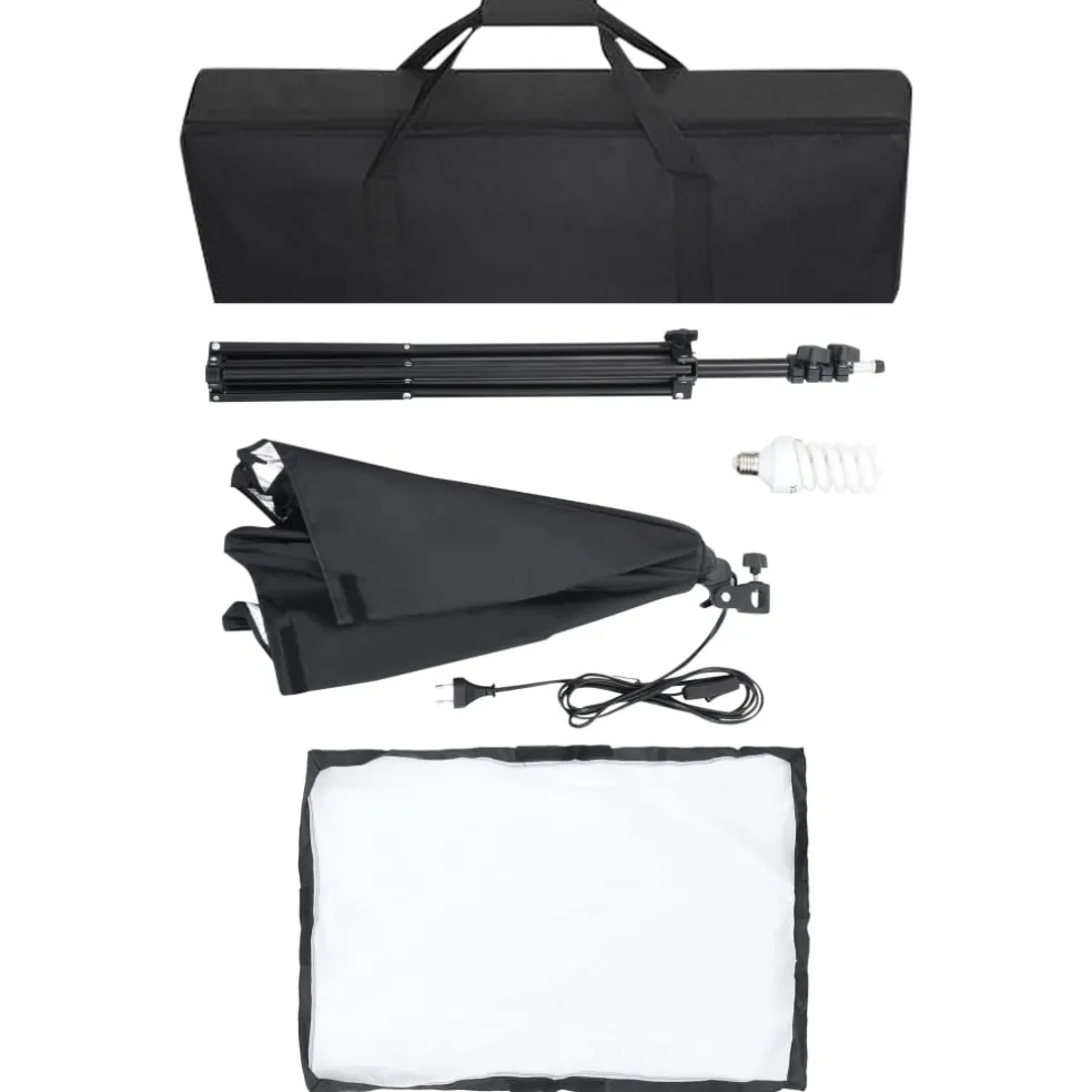 vidaXL Fotostudioset met softboxlampen en achtergronden
