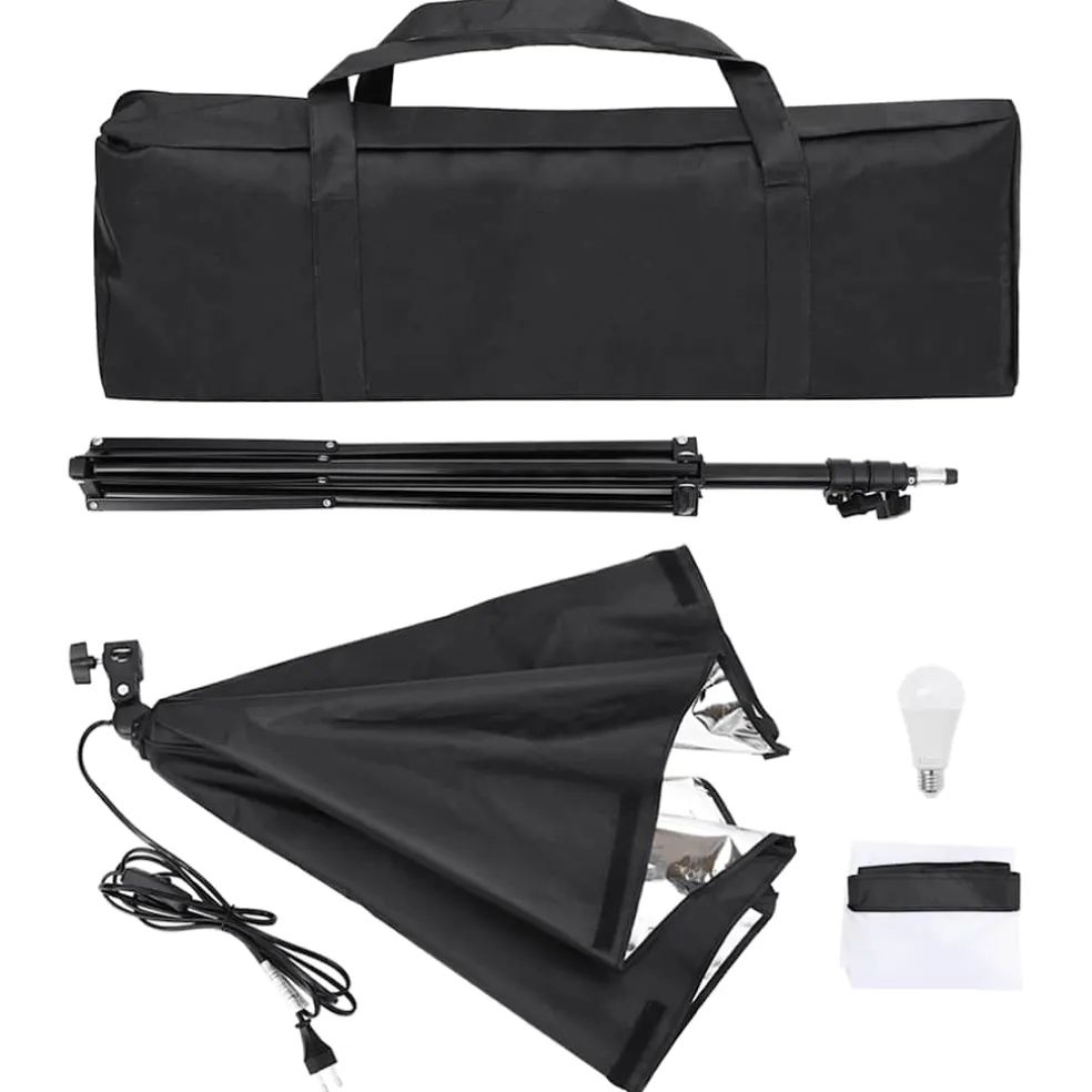 vidaXL Fotostudioset met softboxlamp, achtergrond en reflector