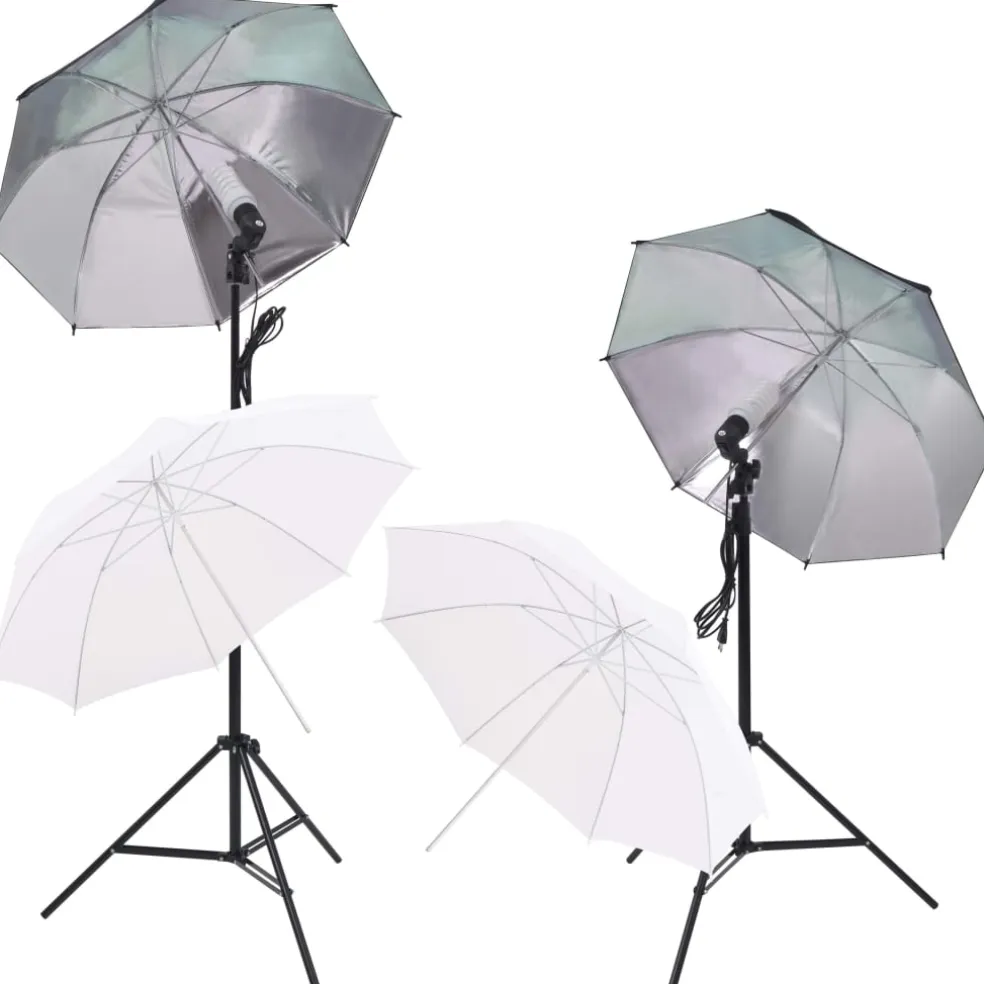 vidaXL Fotostudioset met softboxlampen paraplu's achtergrond reflector
