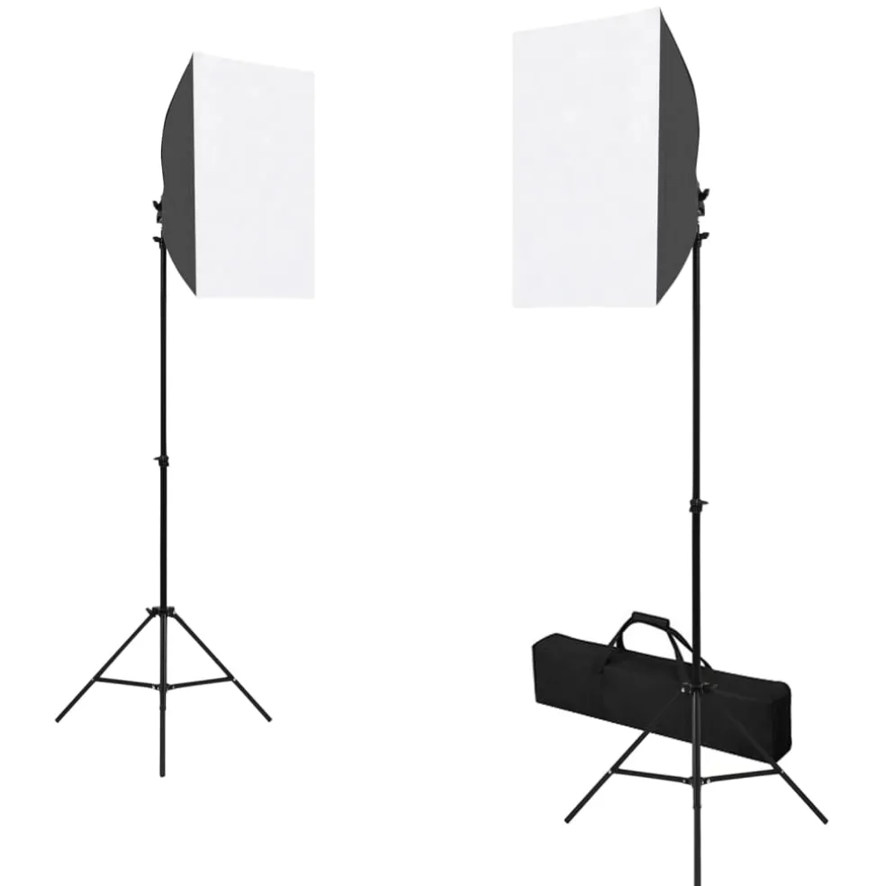 vidaXL Fotostudioset met softboxlampen, achtergrond en reflector