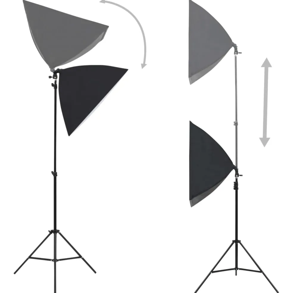 vidaXL Fotostudioset met softboxlampen, achtergrond en reflector
