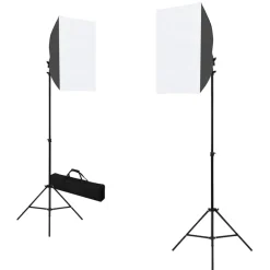 vidaXL Fotostudioset met softboxlampen en achtergrond