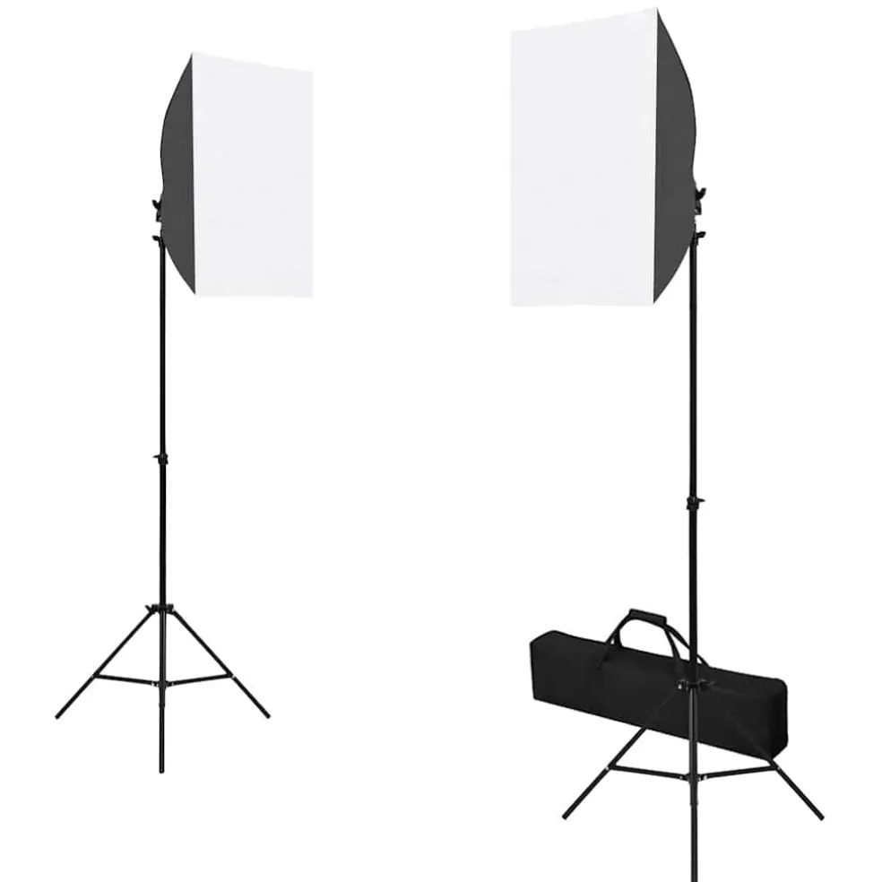 vidaXL Fotostudioset met softboxlampen, achtergrond en reflector