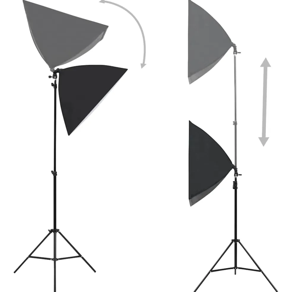 vidaXL Fotostudioset met softboxlampen, achtergrond en reflector