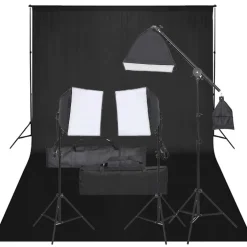 vidaXL Fotostudioset met verlichtingsset en achtergrond
