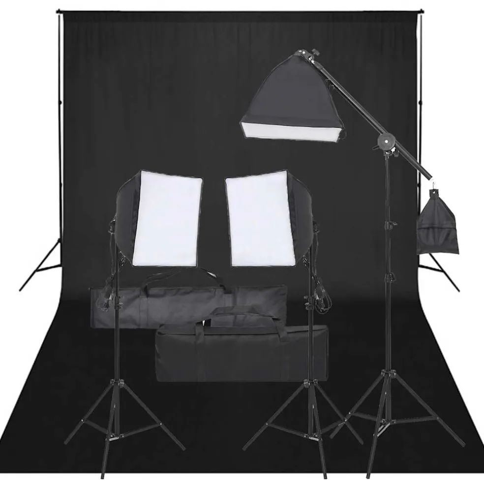 vidaXL Fotostudioset met verlichtingsset en achtergrond