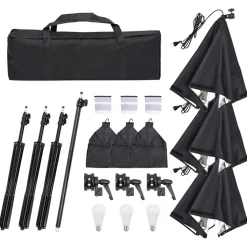vidaXL Fotostudioset met verlichtingsset en achtergrond