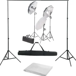 vidaXL Fotostudioset met verlichtingsset en achtergrond