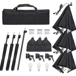 vidaXL Fotostudioset met verlichtingsset, achtergrond en reflector