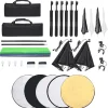 vidaXL Fotostudioset met verlichtingsset, achtergrond en reflector
