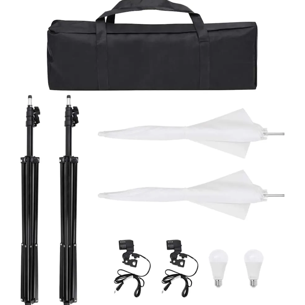 vidaXL Fotostudioset met verlichtingsset en achtergrond