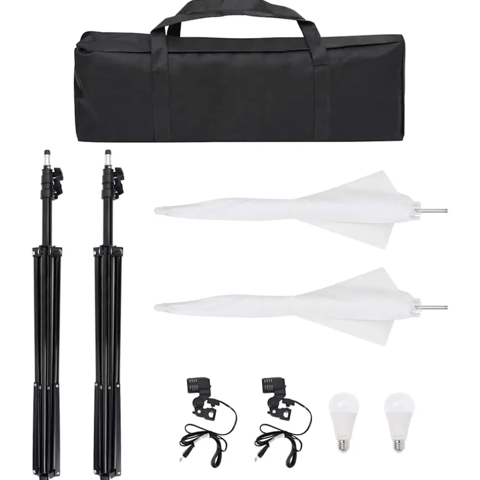vidaXL Fotostudioset met verlichtingsset, achtergrond en reflector