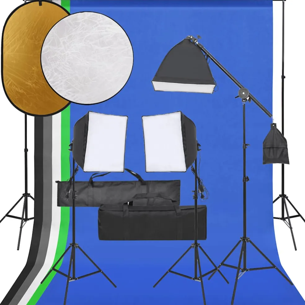 vidaXL Fotostudioset met verlichtingsset en achtergrond