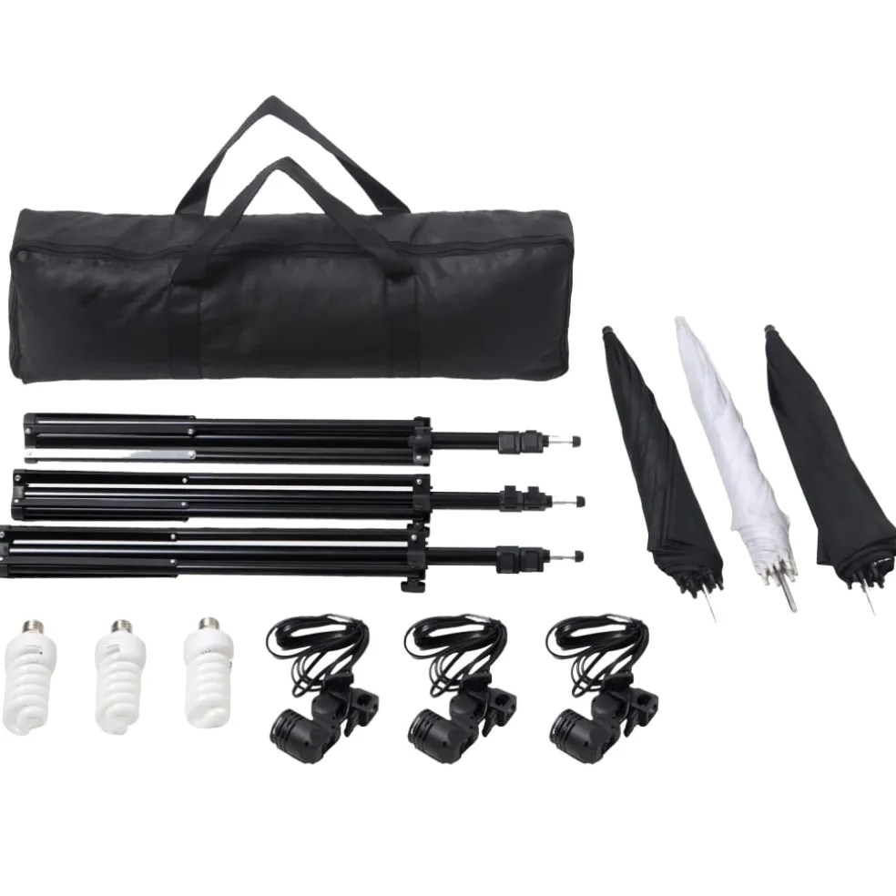 vidaXL Fotostudioset met verlichtingsset en achtergrond