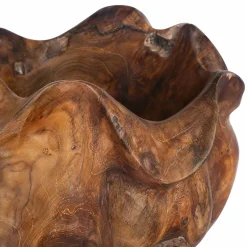 vidaXL Fruitschaal JEPARA Teakbruin Ø 35 cm Massief Teakhout