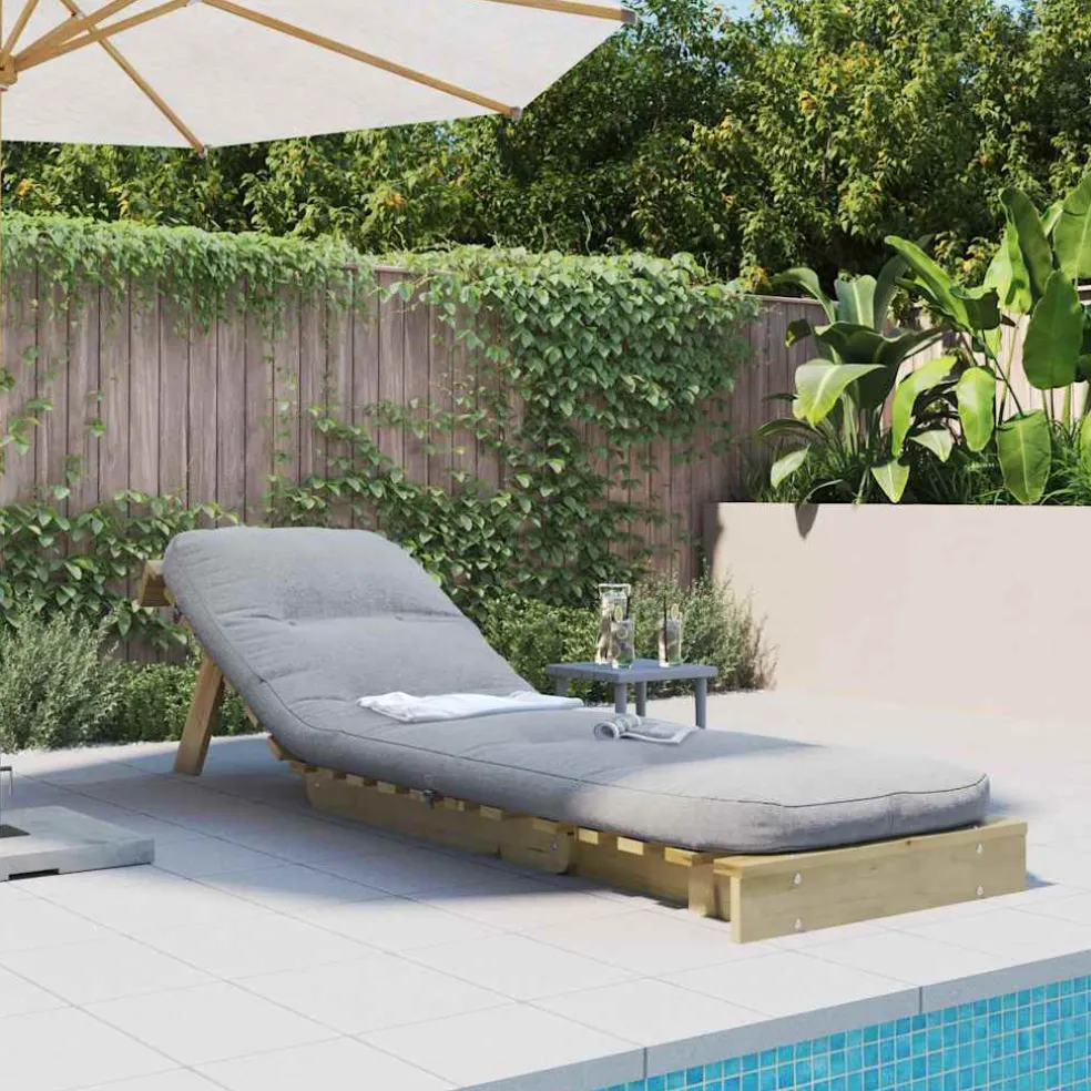 vidaXL Futon slaapbank met matras 60x206x11 cm massief grenenhout wit