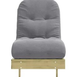 vidaXL Futon slaapbank met matras 60x206x11 cm massief grenenhout wit