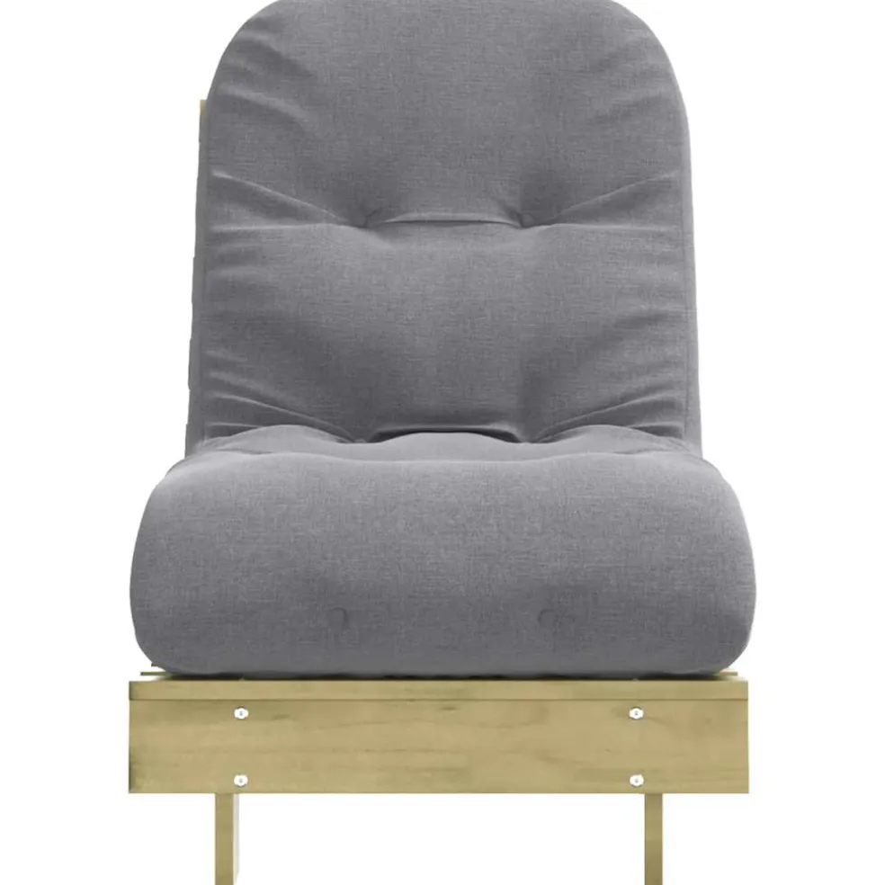 vidaXL Futon slaapbank met matras 60x206x11 cm massief grenenhout wit