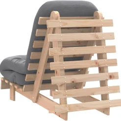 vidaXL Futon slaapbank met matras 60x206x11 cm massief douglashout