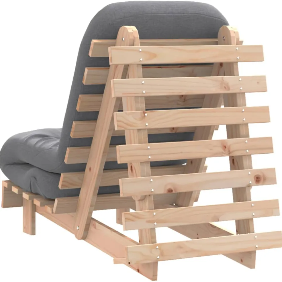 vidaXL Futon slaapbank met matras 60x206x11 cm massief douglashout