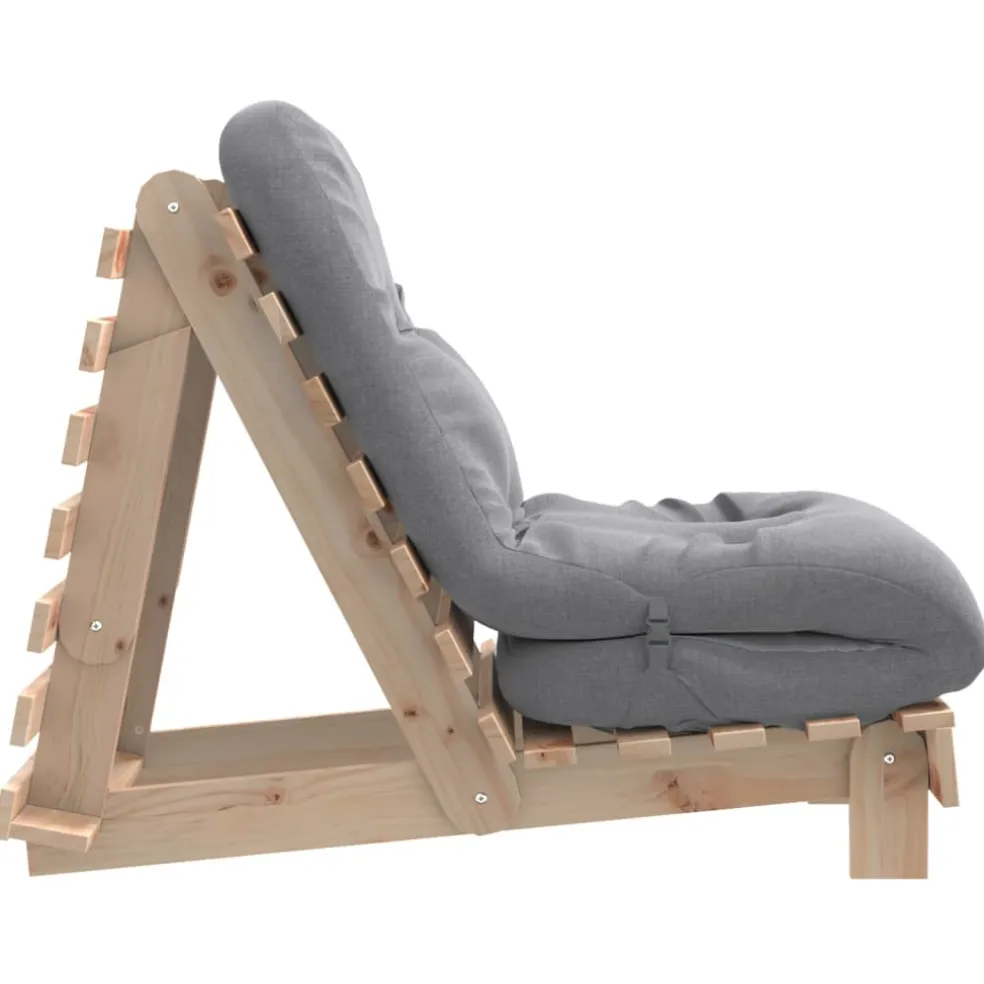 vidaXL Futon slaapbank met matras 60x206x11 cm massief douglashout