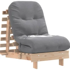 vidaXL Futon slaapbank met matras 60x206x11 cm massief douglashout