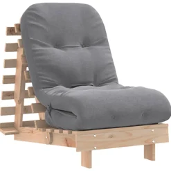 vidaXL Futon slaapbank met matras 60x206x11 cm massief douglashout