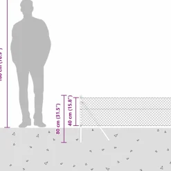 vidaXL gaashek met grondbevestiging 10 x 0,4 m PVC-Coated Staal Grijs