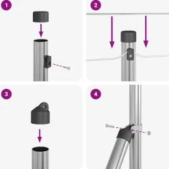 vidaXL gaashek met grondbevestiging 10 x 0,4 m Gegalvaniseerd staal