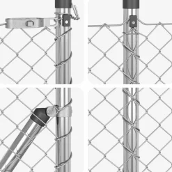 vidaXL gaashek met grondbevestiging 10 x 0,4 m Gegalvaniseerd staal