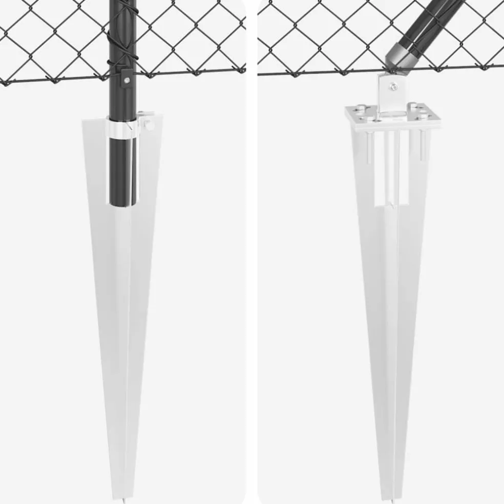 vidaXL gaashek met grondpennen 10 x 0,4 m PVC-Coated Staal Grijs Mesh