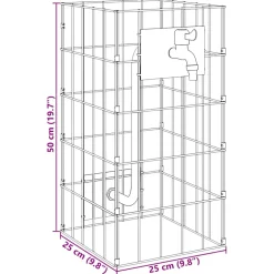 vidaXL Gabion Kraan 4 st zilver 25 x 25 x 50 cm Gegalvaniseerd staal