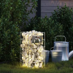 vidaXL Gabion Kraan 4 st zilver 25 x 25 x 50 cm Gegalvaniseerd staal