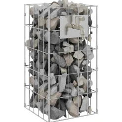 vidaXL Gabion Kraan 4 st zilver 25 x 25 x 50 cm Gegalvaniseerd staal