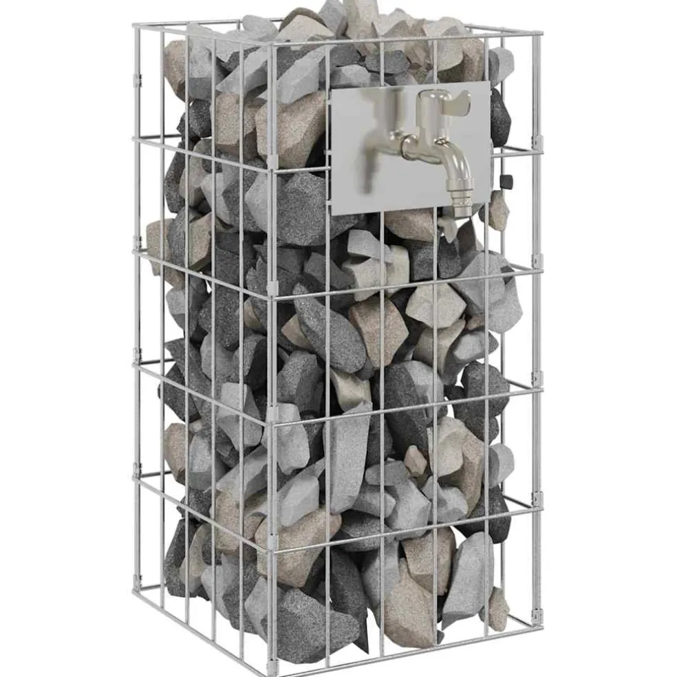 vidaXL Gabion Kraan 4 st zilver 25 x 25 x 50 cm Gegalvaniseerd staal