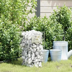 vidaXL Gabion Kraan 4 st zilver 25 x 25 x 50 cm Gegalvaniseerd staal