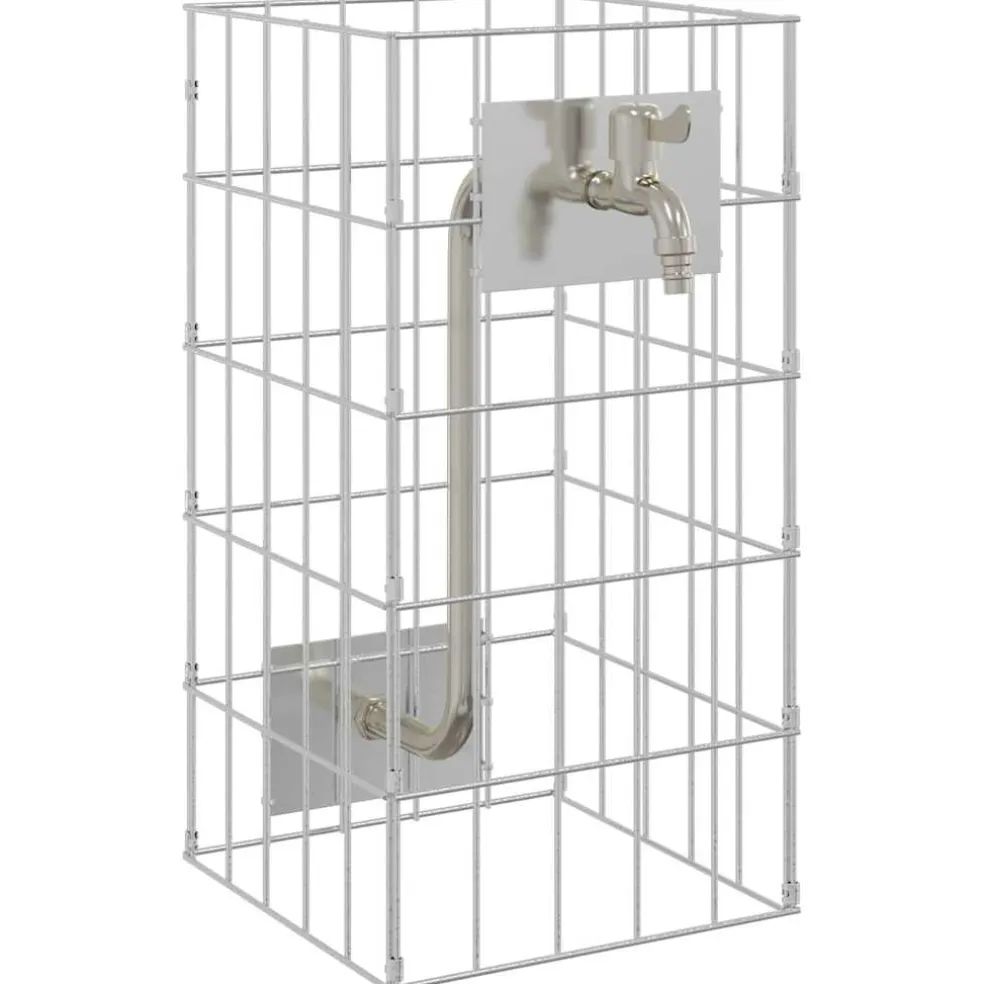 vidaXL Gabion Kraan 4 st zilver 25 x 25 x 50 cm Gegalvaniseerd staal