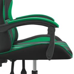 vidaXL Gamestoel draaibaar kunstleer zwart en groen
