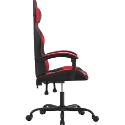vidaXL Gamestoel draaibaar kunstleer zwart en rood
