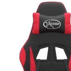 vidaXL Gamestoel draaibaar kunstleer zwart en rood