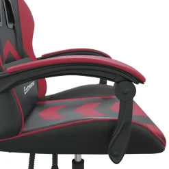 vidaXL Gamestoel draaibaar kunstleer zwart en wijnrood