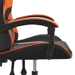 vidaXL Gamestoel draaibaar kunstleer zwart en oranje