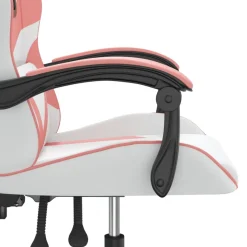 vidaXL Gamestoel draaibaar kunstleer wit en roze
