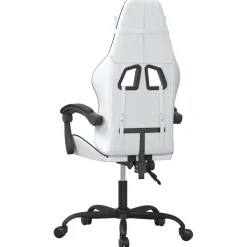 vidaXL Gamestoel draaibaar kunstleer wit en zwart